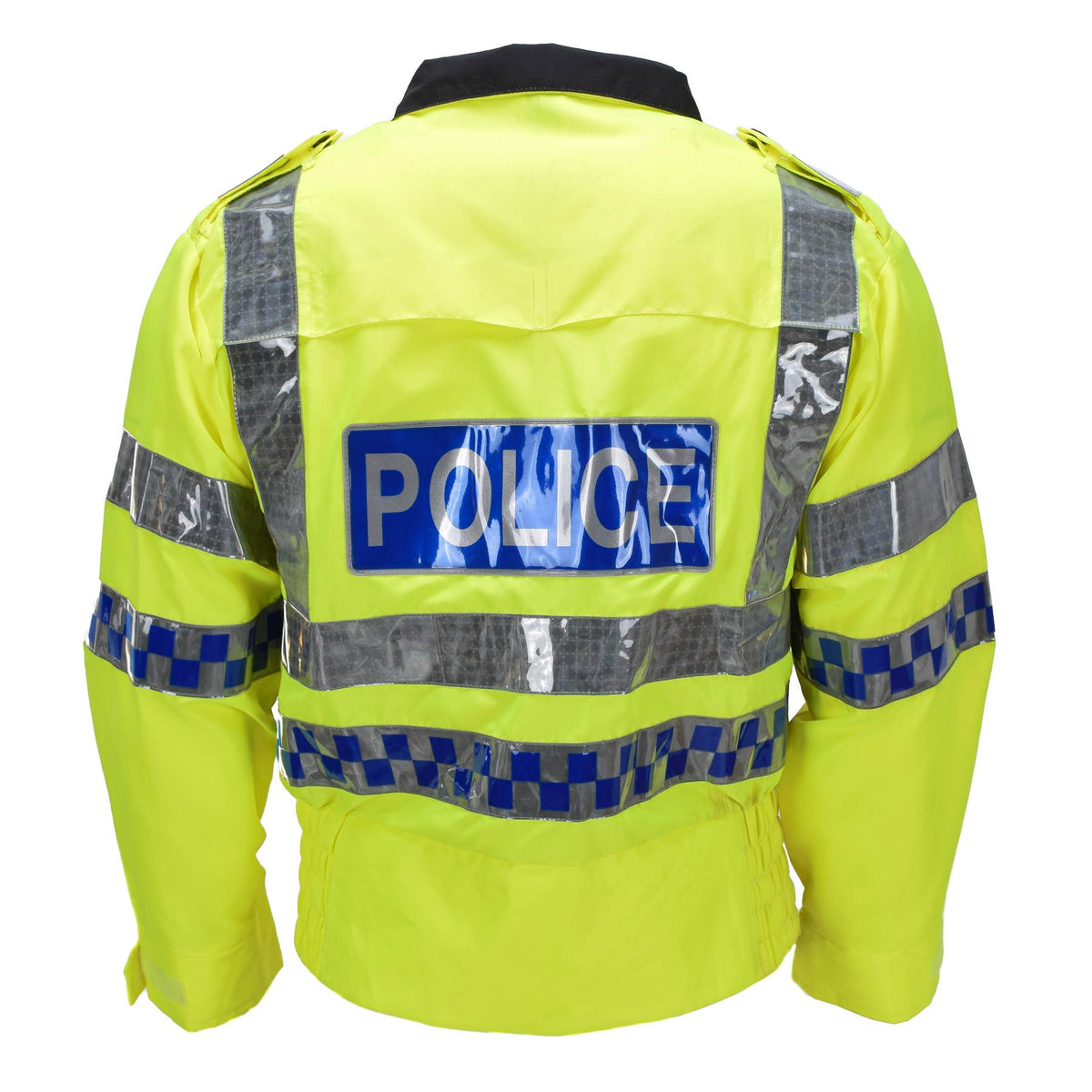 Original reflektierende Warnschutz-Uniformjacke der schottischen Polizei, Gelb