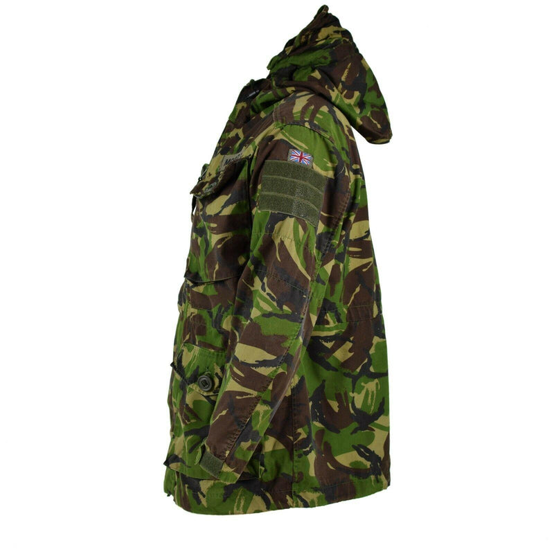 Echte britische Militär-Kampfjacke, Feldjacke mit Kapuze, winddicht, DPM-Tarnung
