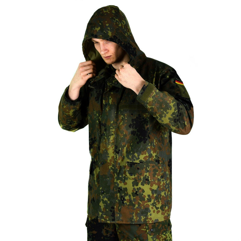 Original Bundeswehr Feldjacke GoreTex Flecktarn wasserdichter Regenparka NEU