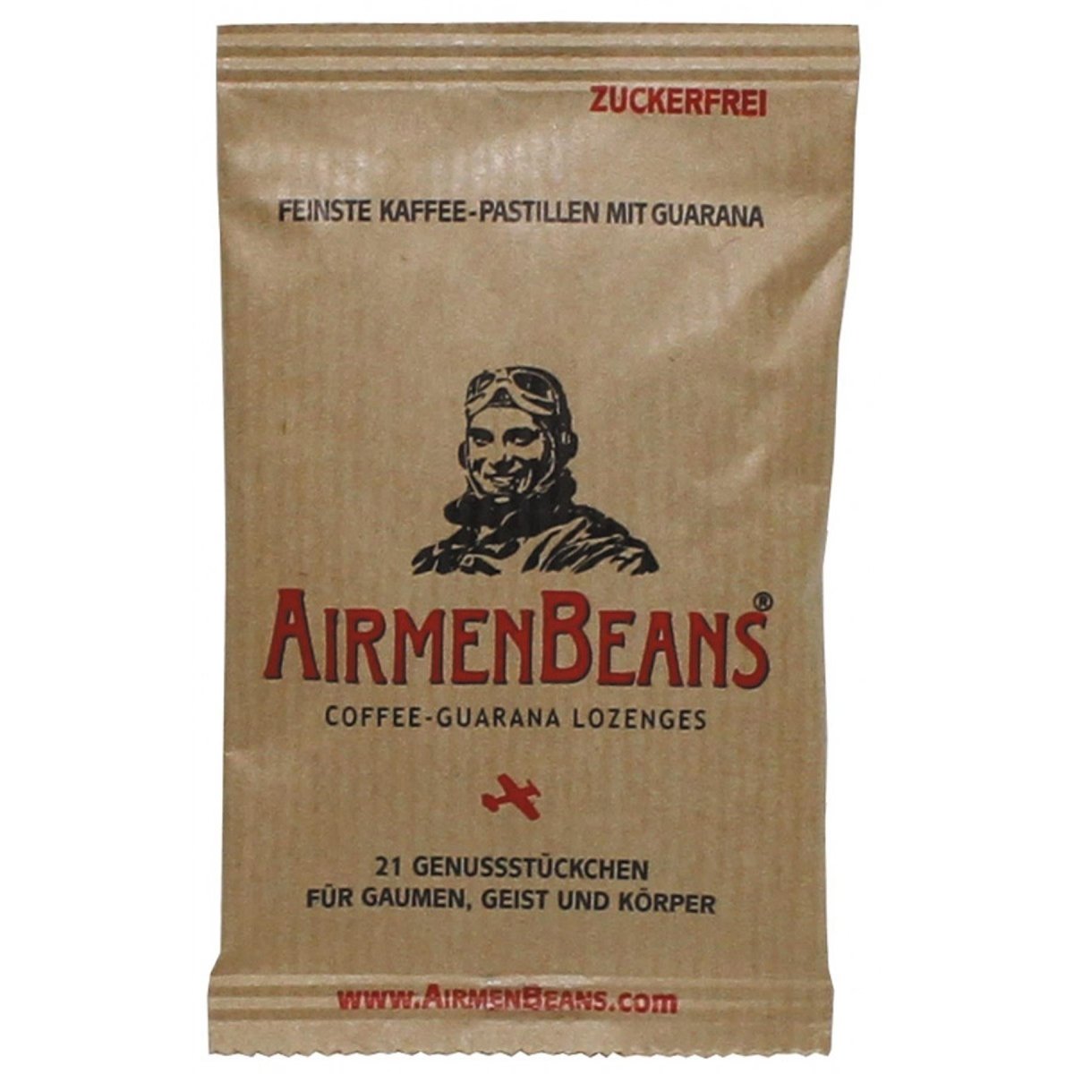 AirmenBeans 21 Pastillen Kaffee Guarana Geschmack Zuckerfrei Glutenfrei Vegan