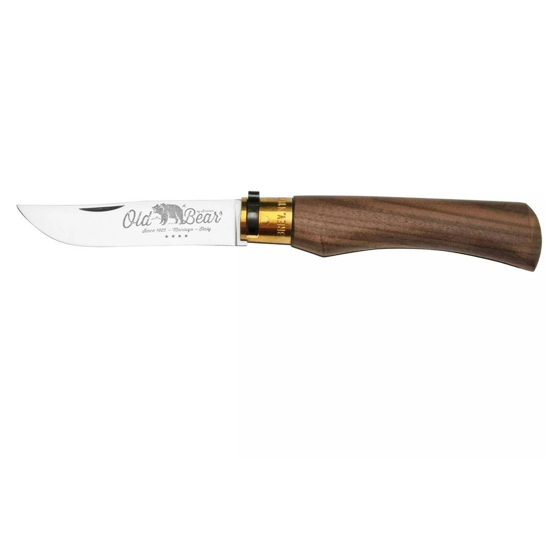 Antonini Old Bear Taschenmesser, 10 cm Klinge aus Edelstahl, Griff aus Walnussholz