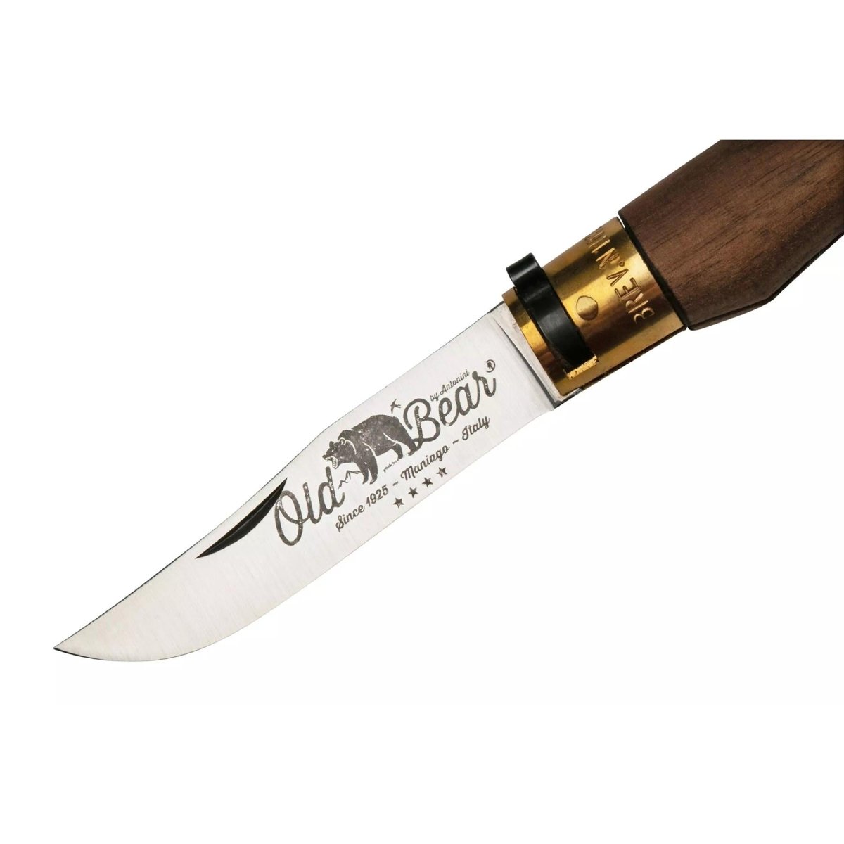 Antonini Old Bear Taschenmesser, 9 cm Edelstahlklinge, Griff aus Walnussholz