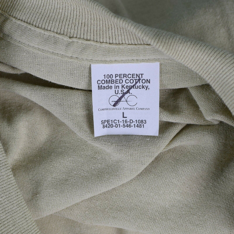 Original US Army T-Shirt Khaki gekämmte Baumwolle Kurzarm Militär NEU