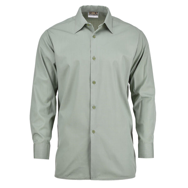 Original tschechisches Armeehemd Olivgrün Langarm Button Up Militär Überschuss NEU
