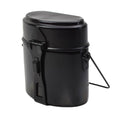Original Swiss Army Mess Kit, 3-teiliges Aluminium-Camping-Kochset, Schwarz