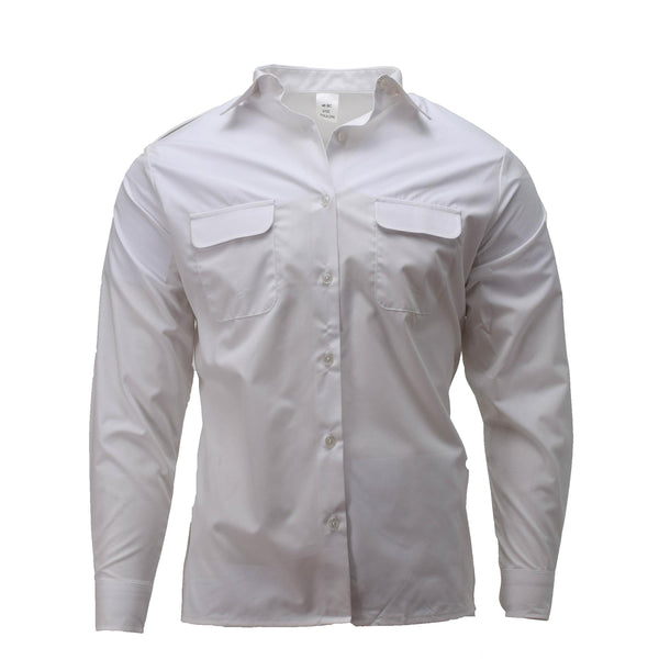 Original französisches Militär-Marine-Oberhemd, weißes Langarmhemd, NEU