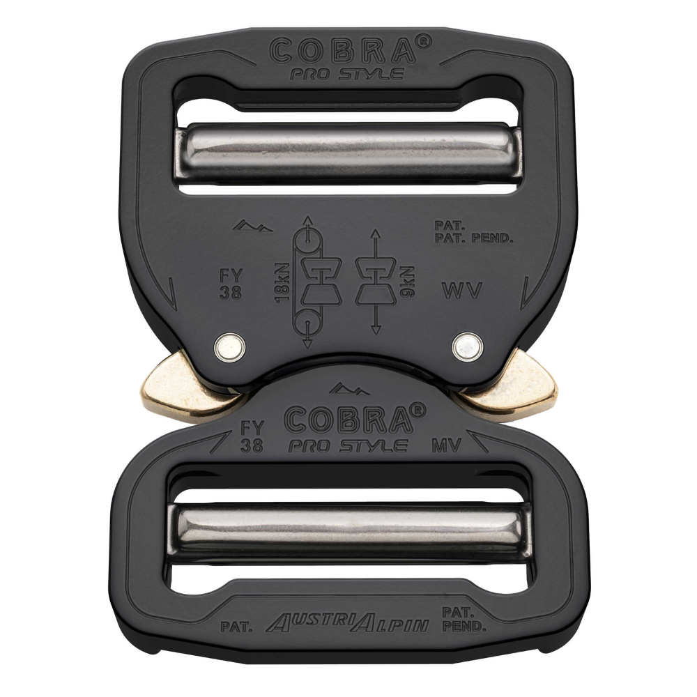 AustriAlpin COBRA PRO STYLE 38 mm Schnalle Schwarz Schnellverschluss Aluminium Schwarz