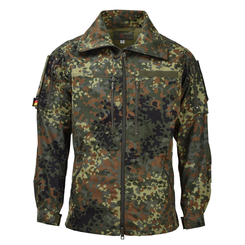 Leo Kohler Army Tactical Flectarn Camo Jacke mit Reißverschluss Feldkampf verstellbar
