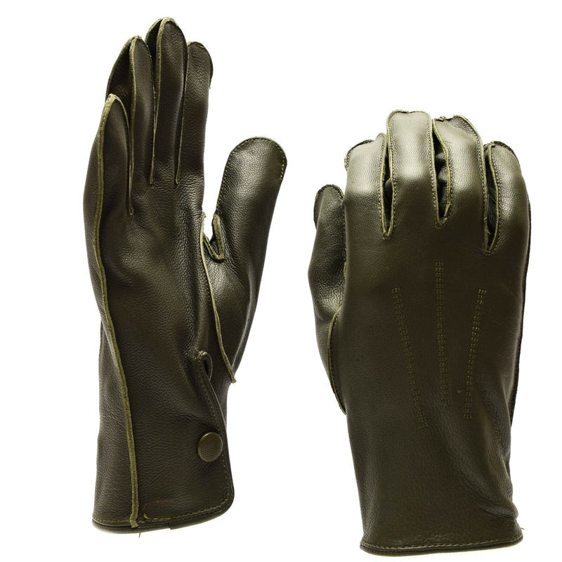 Echte deutsche Polizei-Handschuhe aus echtem Leder, OD, Patrouille, Olivgrün, OD, NEU, Original