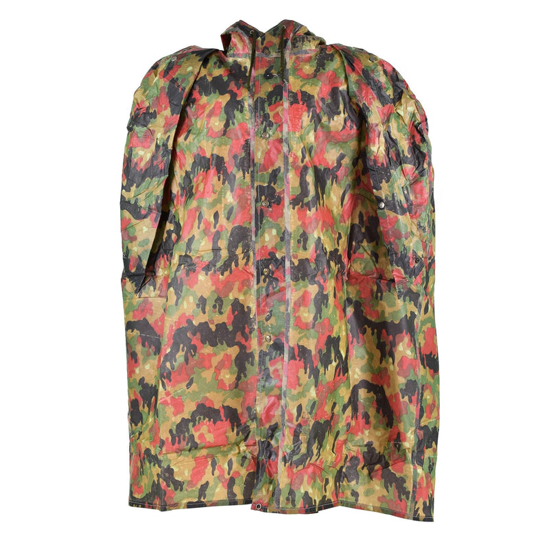 Original Schweizer Armee Truppen Camouflage taktischer Plastikponcho Alpenflage Muster