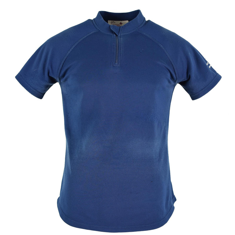 Original britisches Polizei-T-Shirt, blaues, atmungsaktives Material, Frontreißverschluss, Schutzhemd