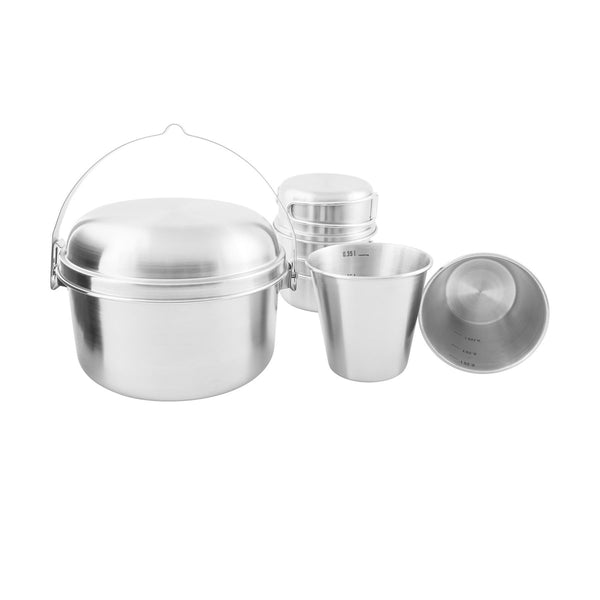 Tatonka Mini Set II kompaktes Camping Kochgeschirr Set 6tlg Edelstahl Outdoor Kochen