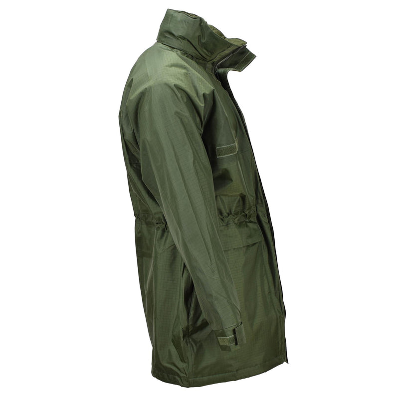 Original belgische Militär Regen lange Jacke mit Futter oliv wasserdicht Feld NEU