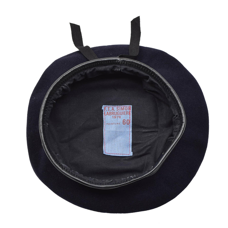 Original dunkelblaue Baskenmütze aus Wolle der französischen Armee, leichte Kommandomütze, Vintage, NEU