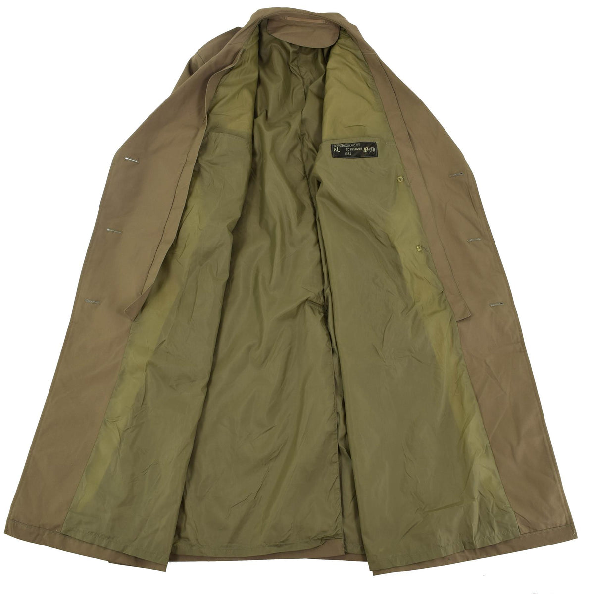 Originaler formeller Trenchcoat der niederländischen Armee, brauner Offiziersmantel im Militär-Surplus-Stil NEU