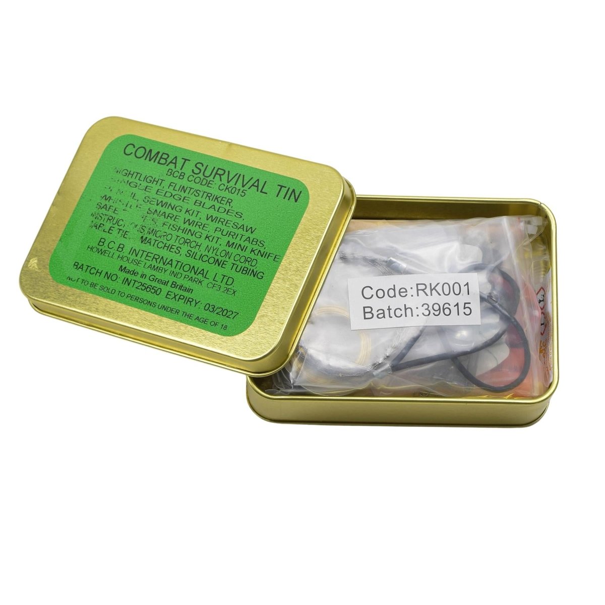 BCB Combat Survival Tin Essentials Rettungs- und Überlebensset für den Außenbereich, Basis-Notfallset