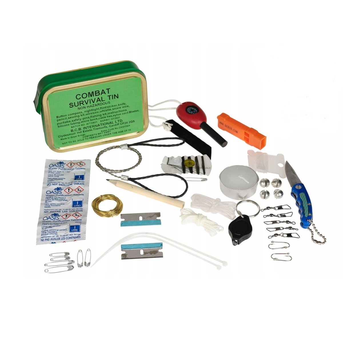 BCB Combat Survival Tin Erste Hilfe Set Outdoor Camping Survival Kit ungefährlich