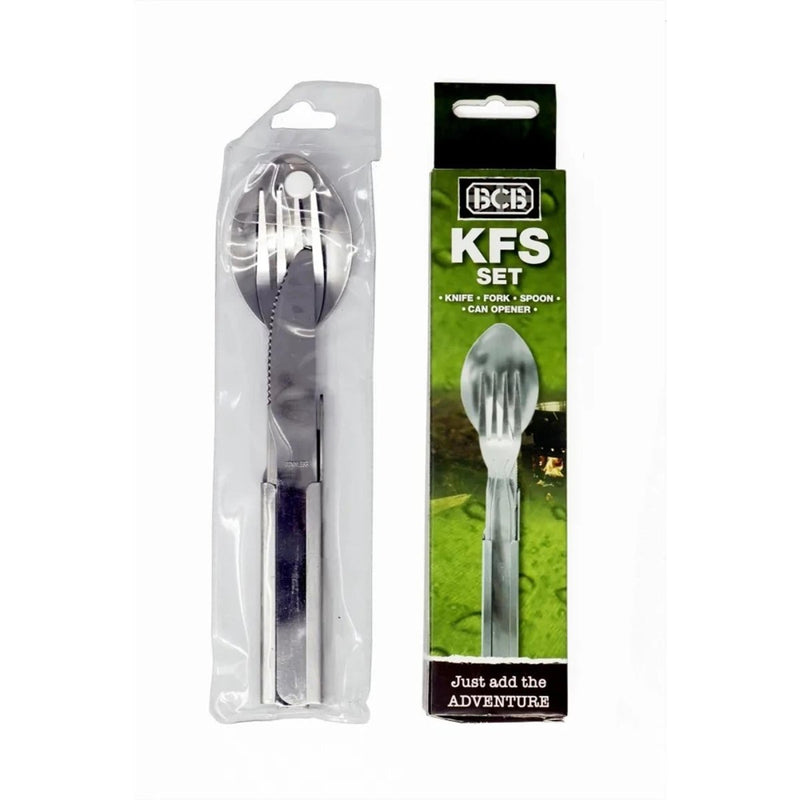 BCB KFS Set Camping Knife Fork Spoon Integrated Can Opener Durable Design - GoMilitar