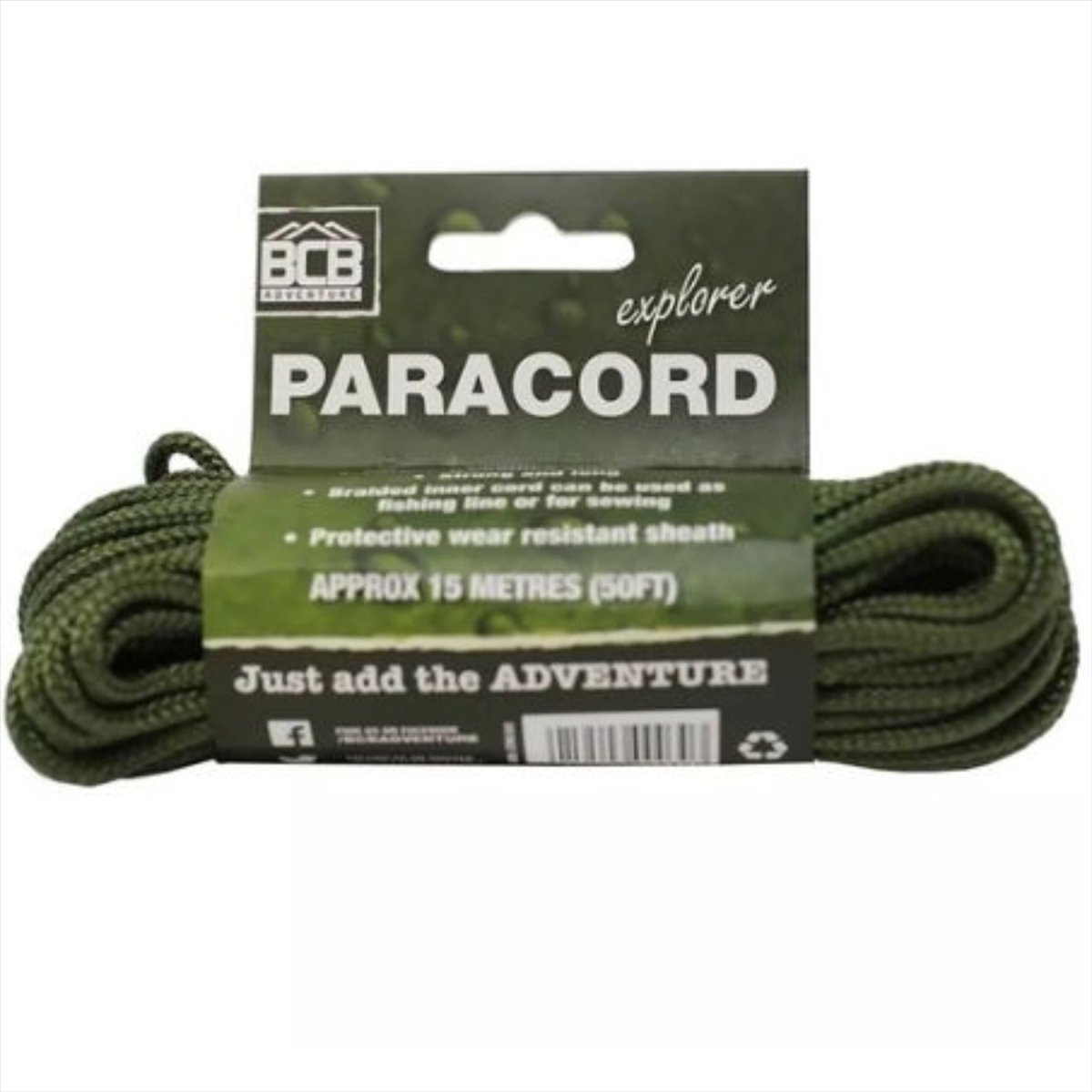 BCB Paracord 15 m 50 kg Bruchbelastung Nylonseil Survival Gear Olivgrün 4