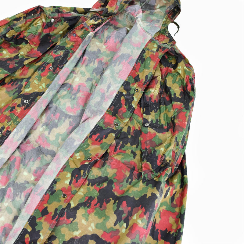Original Schweizer Armee Truppen Camouflage taktischer Plastikponcho Alpenflage Muster