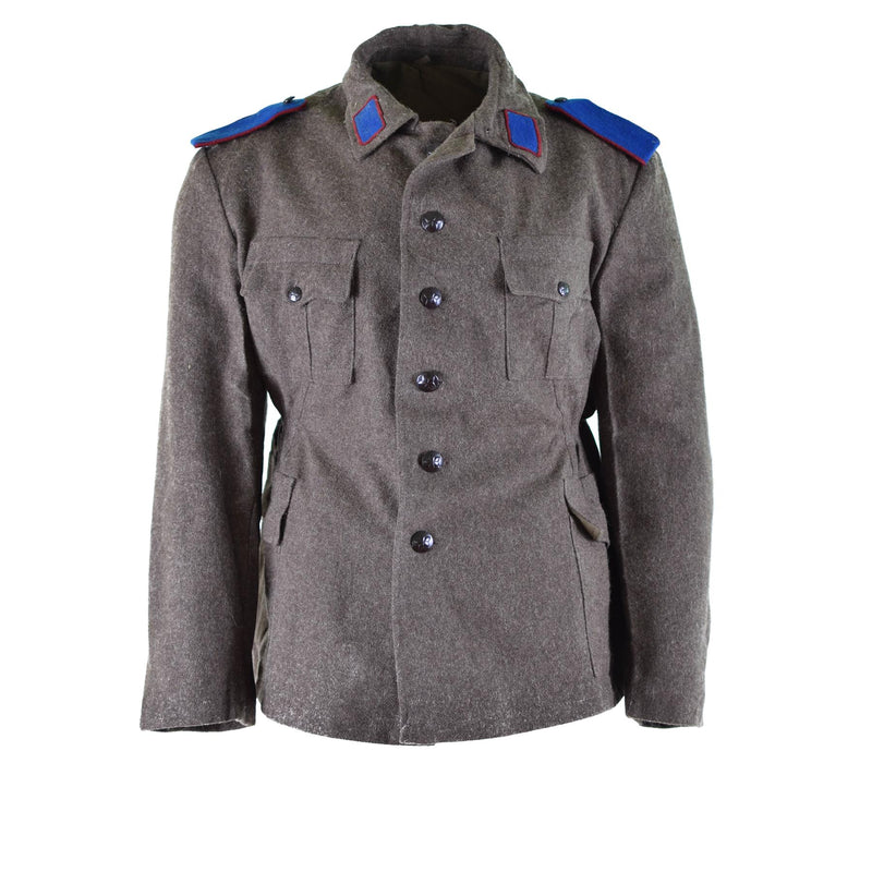 ECHTE BULGARISCHE ARMEEJACKE AUS WOLLE, MILITÄRAUSGABE, ÜBERSCHÜSSIGE UNIFORM, GRAU-BRAUN