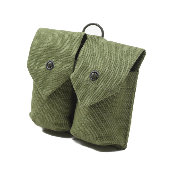 Original norwegische Armee Magazintasche Vintage Doppel Munition Tasche grün Canvas NEU