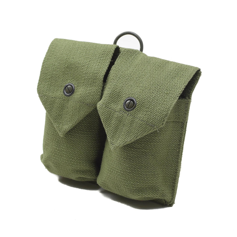 Original norwegische Armee Magazintasche Vintage Doppel Munition Tasche grün Canvas NEU