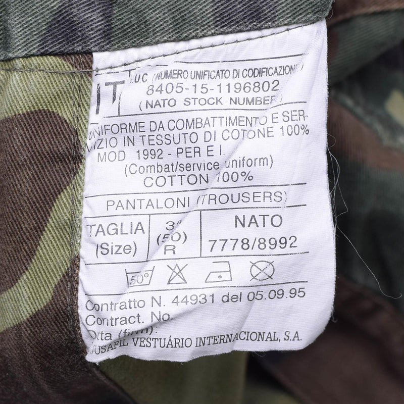 Echte italienische Armeehose, NATO-Kampfhose aus Baumwolle, Woodland Camouflage