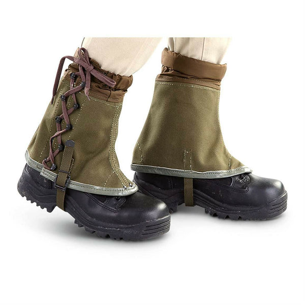 Echte italienische Armee Gamaschen Canvas OD Olive Wandern Militär Überschuss M70 Kampf