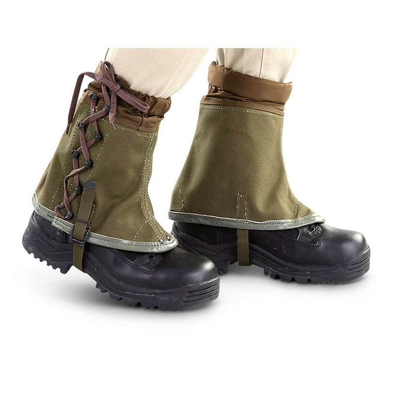 Echte italienische Armee Gamaschen Canvas OD Olive Wandern Militär Überschuss M70 Kampf