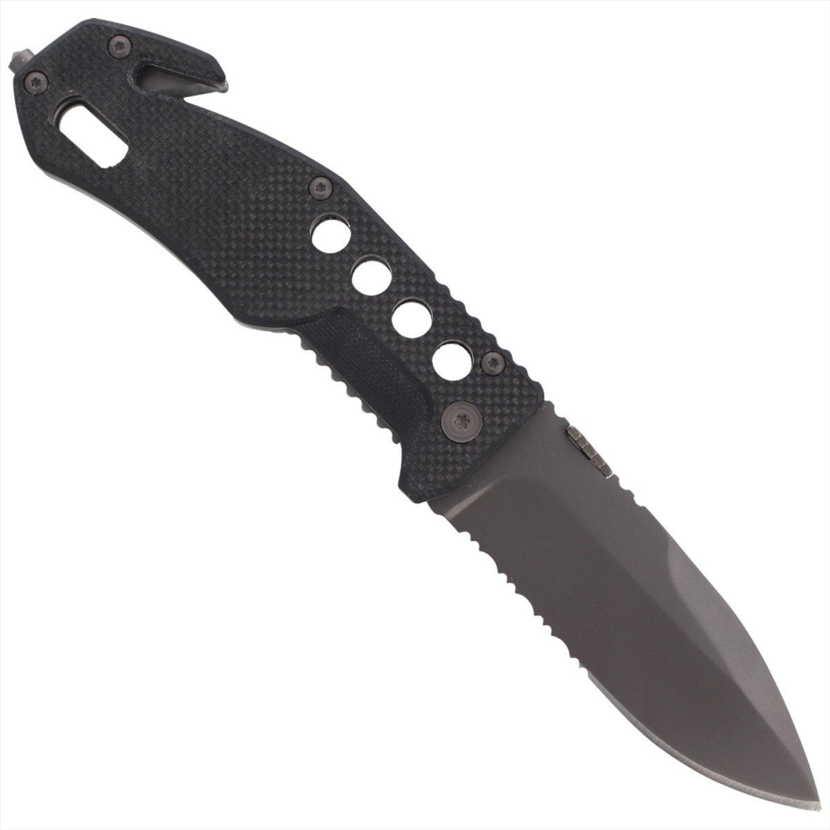 Black Fox BF-115 Taktisches Taschenmesser AISI 440 Klinge Glasbrecher G10 Griff