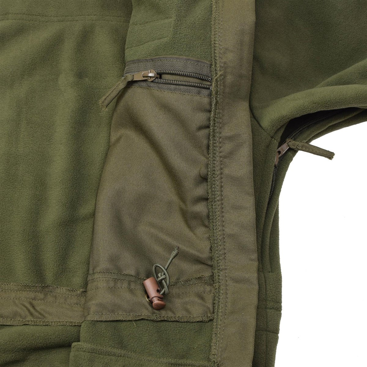 Blochl Brand Fleecejacke im österreichischen Militärstil, hoher Kragen, durchgehender Reißverschluss, atmungsaktiv