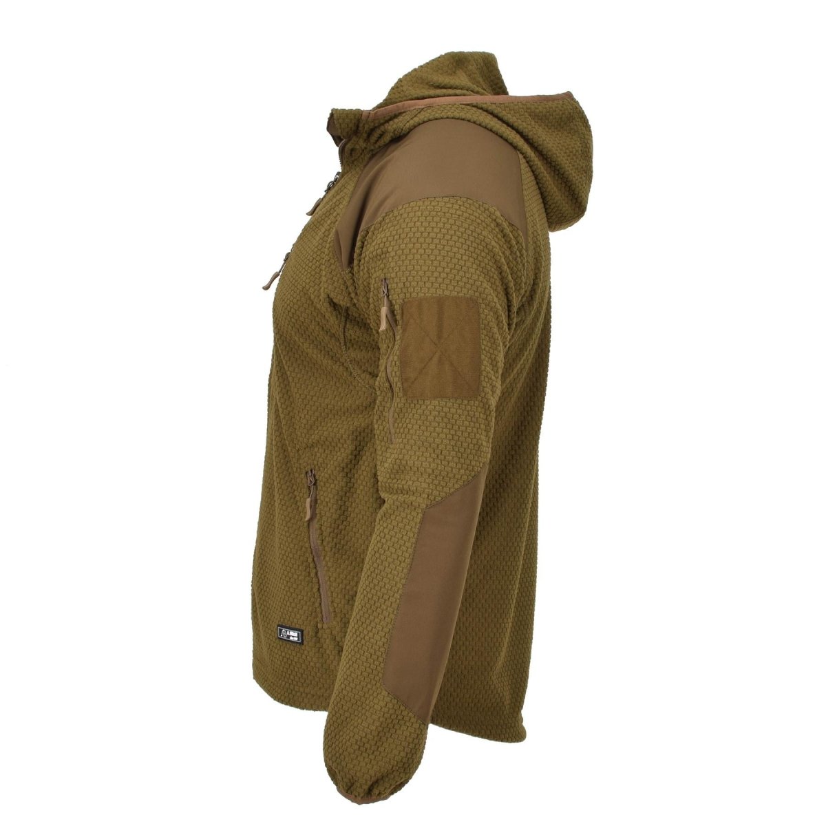 Blochl Brand Jacke im Military-Stil mit Kapuze, Thermofleece verstärkt, Coyote NEU