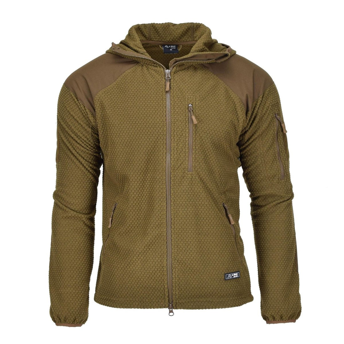 Blochl Brand Jacke im Military-Stil mit Kapuze, Thermofleece verstärkt, Coyote NEU