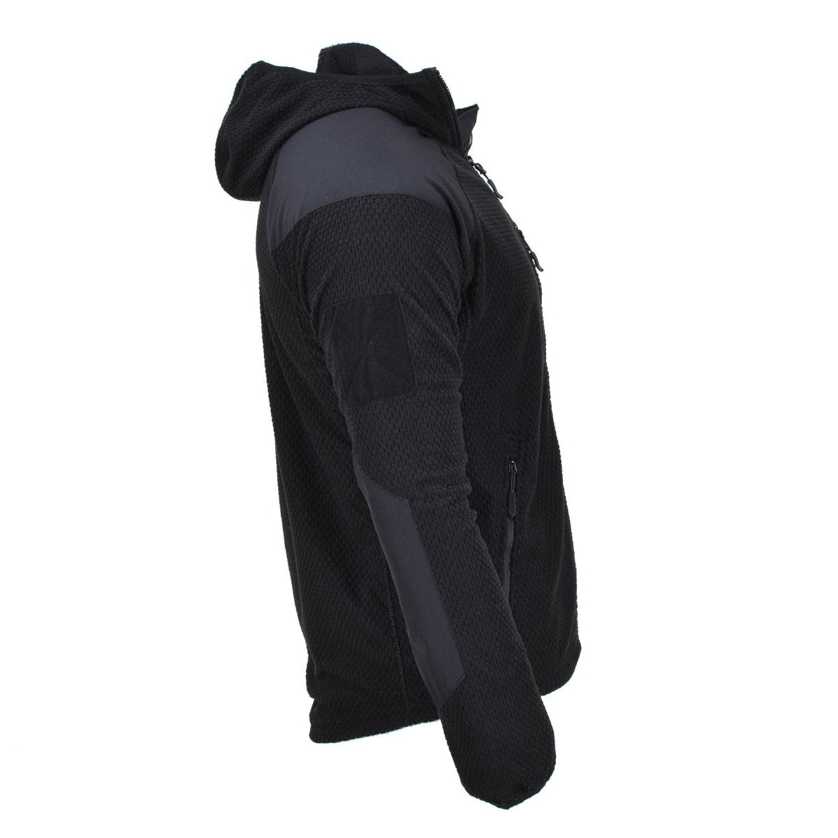 Blochl Brand Militär-Stil Thermojacke Fleece mit Kapuze verstärkt schwarz NEU