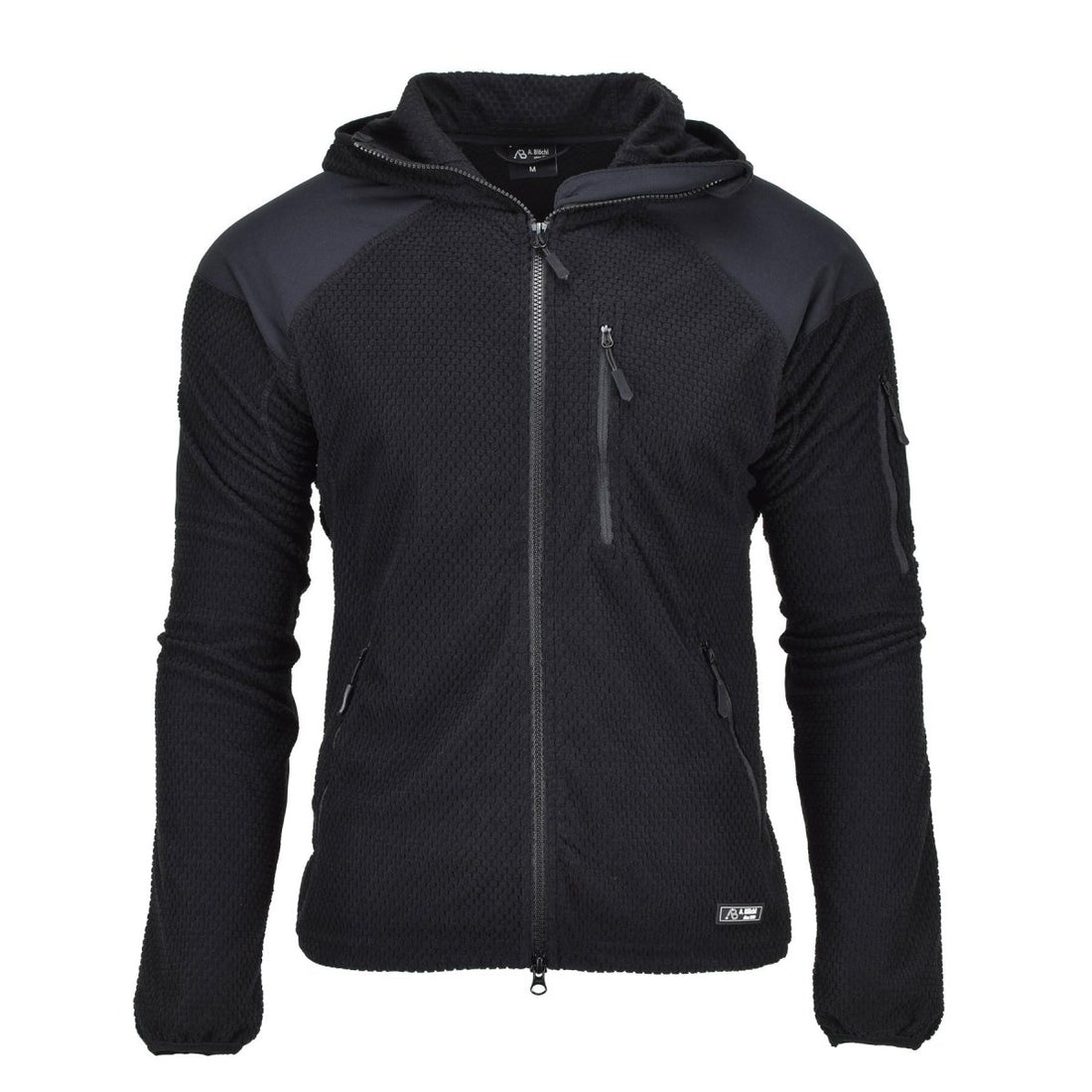 Blochl Brand Militär-Stil Thermojacke Fleece mit Kapuze verstärkt schwarz NEU