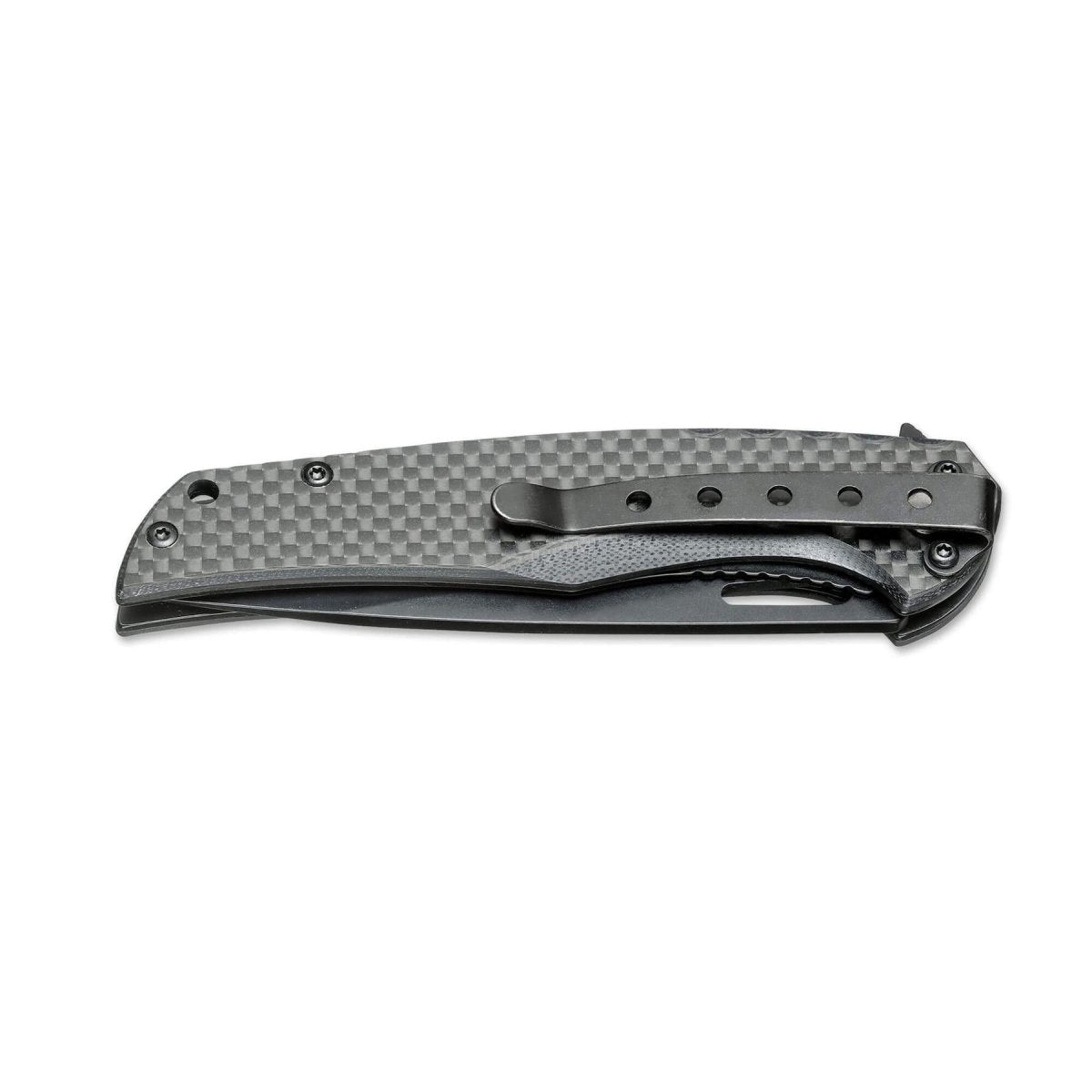 BOKER Black Carbon Klapptaschenmesser Griff aus 440A-Edelstahl-Kohlefaser