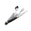 BÖKER Bon Appetite Taschenbesteck Messer Löffel Gabel 440A Stahl Holzgriff
