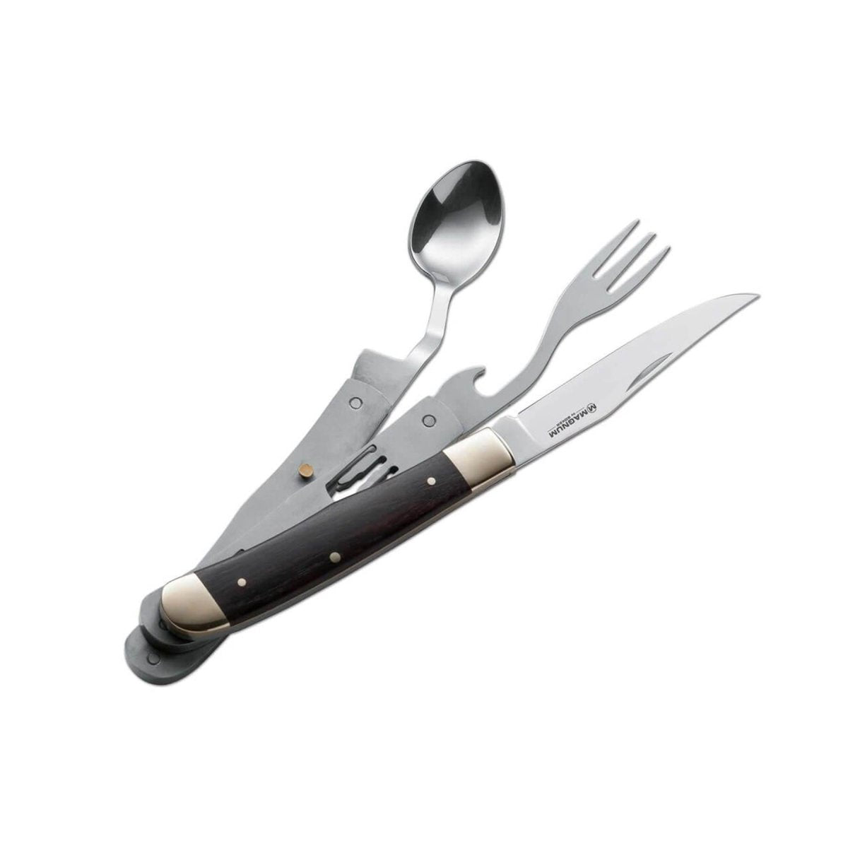BÖKER Bon Appetite Taschenbesteck Messer Löffel Gabel 440A Stahl Holzgriff