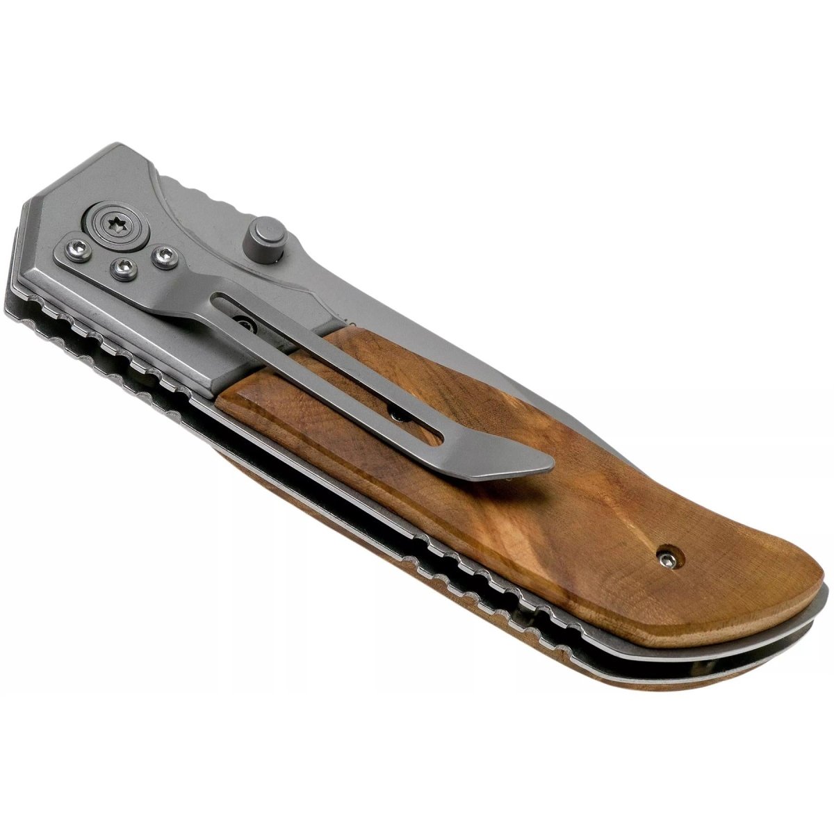 Böker Brand Forest Ranger Taschenmesser, klappbarer Holzgriff, 7Cr17MoV-Stahl