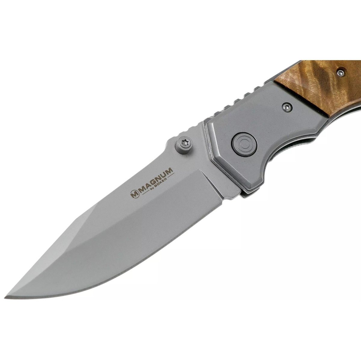 Böker Brand Forest Ranger Taschenmesser, klappbarer Holzgriff, 7Cr17MoV-Stahl