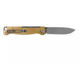 Böker Plus Atlas Slipjoint-Taschenmesser, Griff aus satiniertem Drop-Point-Messing