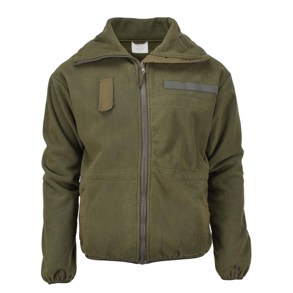 Blochl Brand Fleecejacke im österreichischen Militärstil, hoher Kragen, durchgehender Reißverschluss, atmungsaktiv