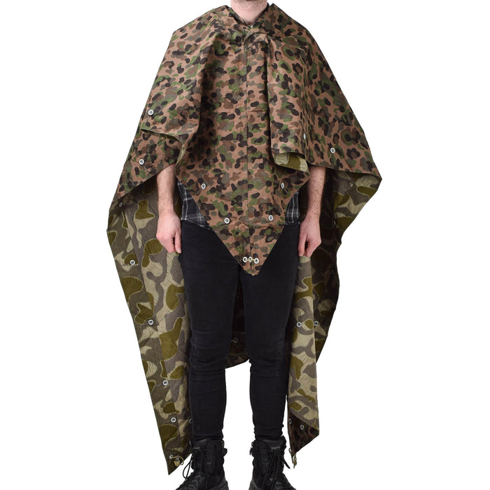 Original Austrian Army Shelter Half Poncho Tent Vintage Pea Dot Camouflage