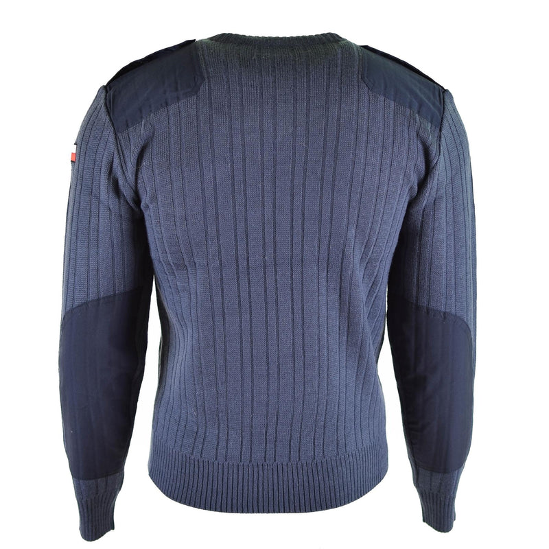 Original tschechischer Armeepullover M97 aus blauer Wolle mit V-Ausschnitt, Militärüberschuss, NEU
