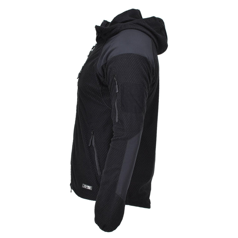 Blochl Brand Militär-Stil Thermojacke Fleece mit Kapuze verstärkt schwarz NEU