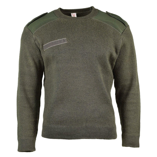 Original französischer Armeepullover Olive Commando Militär Herren Pullover Rundhals NEU