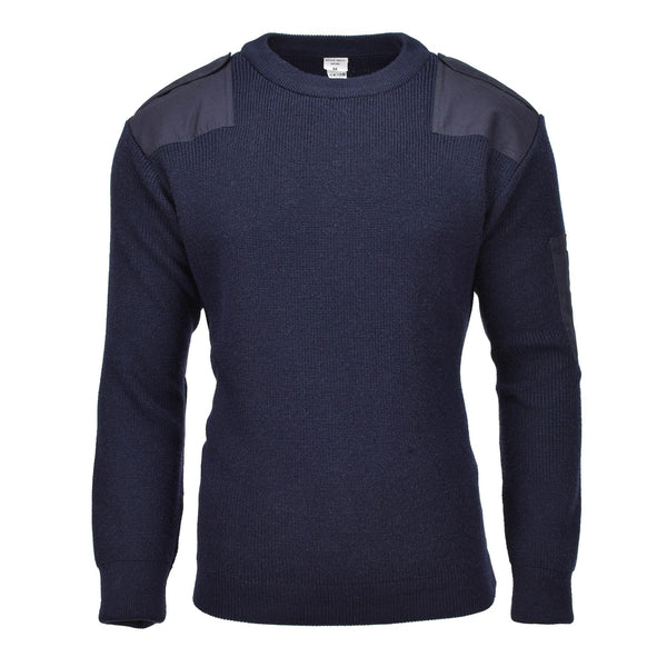 Original belgischer Militärpullover, warmer, gestrickter blauer Pullover, Armeeüberschuss, NEU