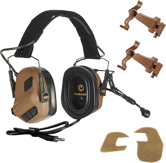EARMOR M32X PLUS Elektronischer Gehörschutz ARC-Schienenadapter Coyote Brown