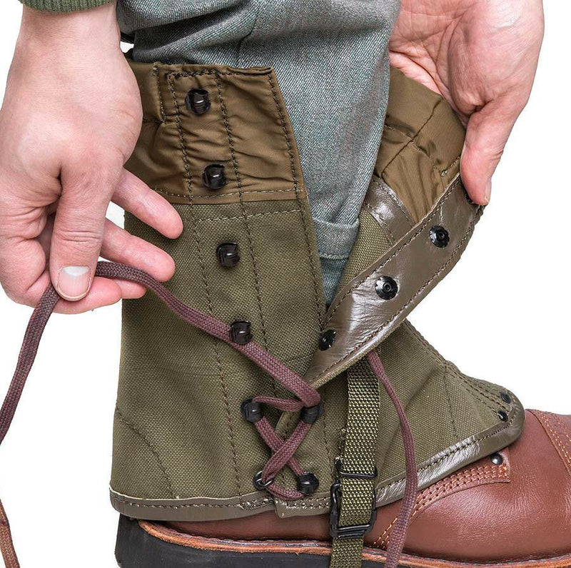 Echte italienische Armee Gamaschen Canvas OD Olive Wandern Militär Überschuss M70 Kampf